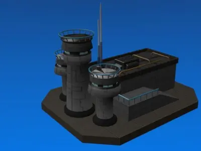 mainBunker military base Low-poly 3D model