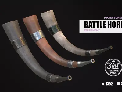 Battle Horn Micro Bundle Low-poly 3D model