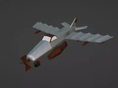 war jet low poly Low-poly 3D model