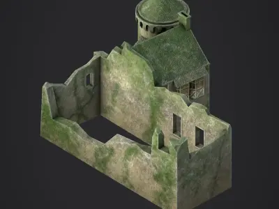 Scotney Castle Low-poly 3D model