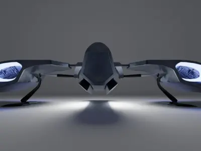 Space Ship Low-poly 3D model 4