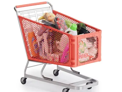 Grocery Cart 3D model