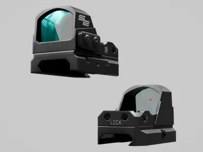Red Dot Scope Low-poly 3D model purchase