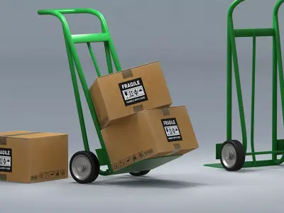 Hand Truck Low-poly 3D model buy