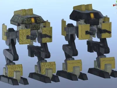 Mecha Ashigaru Low-poly 3D model