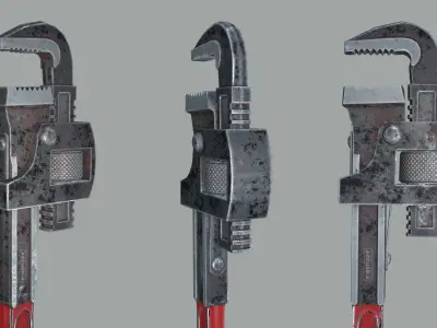 Pipe Wrench Low-poly 3D model shop