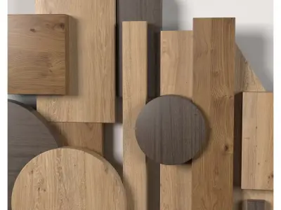 Wall shapes Decoration - Wood - 80x60 - Collection - Part 9 3D model