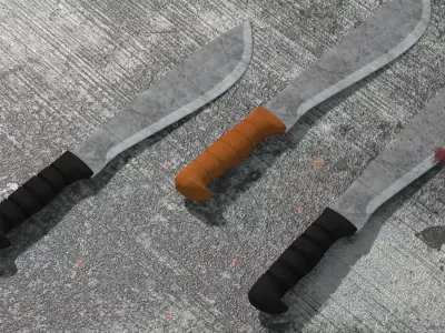 Machete three knives 3D model