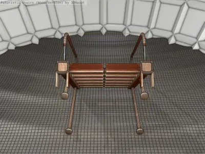 Wood Stairs Construction Element 17 Low-poly 3D model