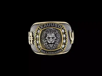 Lion Head Billionaire Hip Hop Ring 3D print model