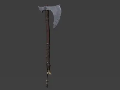 Ancient Crescent axe Low-poly 3D model