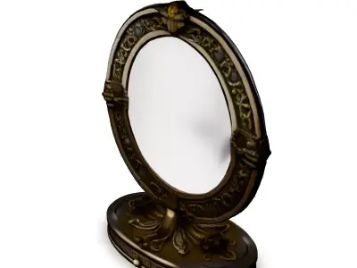 Antique Oval Table Mirror 3D Model Low-poly 3D model