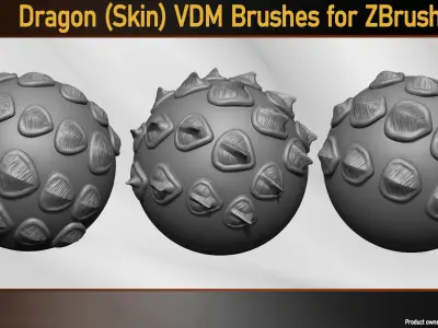 Dragon Skin VDM Brushes for ZBrush Vol 01 Low-poly 3D model