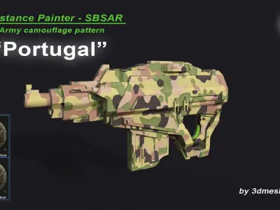 Portugal - Army Camouflage Pattern - SBSAR Material 3D model