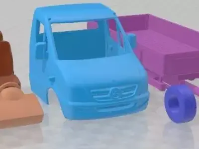 Mercedes Benz Sprinter Pickup 2002 Printable Truck 3D print model