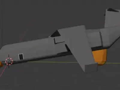 Crashed plane Low-poly 3D model