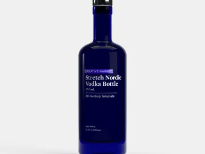 750mL Stretch Nordic Glass Vodka Bottle 3D model