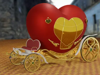 Love carriage for Valentine day 3D model