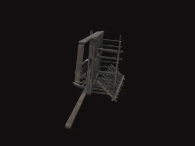 Medieval Carriage V12 Low-poly 3D model