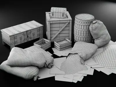 Medieval Storage Asset Pack 3D model