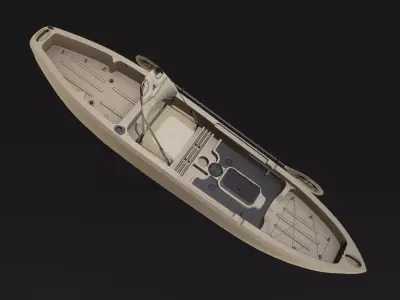Sit-On-Top Kayak Low-poly 3D model