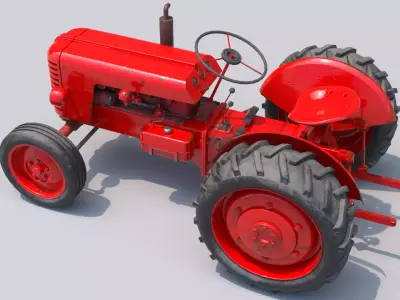 Old Farm Tractor 3D model by YarosLit