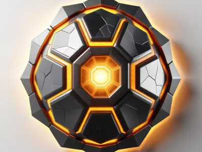 Glowing Hexagonal Energy Shield Prop 3D model