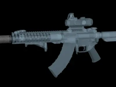 Thunder Beast Ultra 5  Suppressor multicalibre  Low-poly 3D model