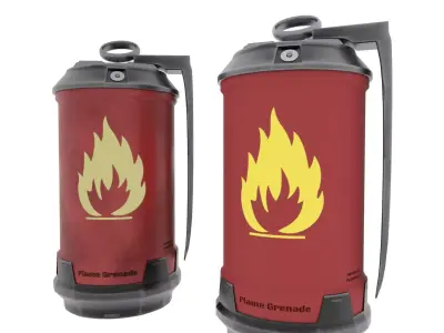 Futuristic Fire Grenade Low-poly 3D model