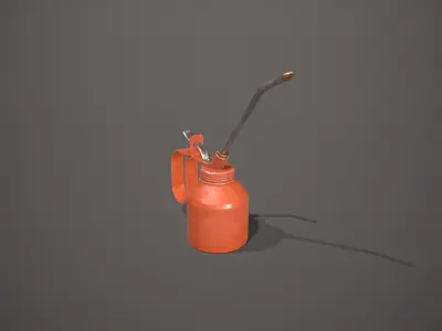 Orange Oil Can Low-poly 3D model