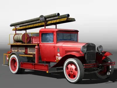 Firetruck PMG-1 Low-poly 3D model