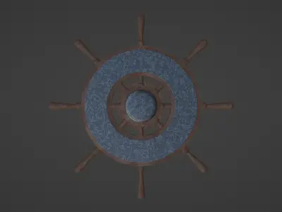 Ships Wheel Table Low-poly 3D model