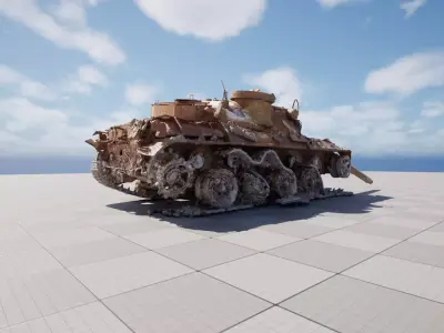 Destroyed Tank High Quality Model 3D model