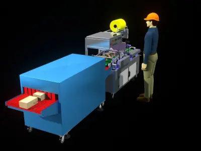 3D Industrials Shrink Wrapping Machine Low-poly 3D model
