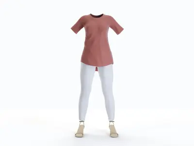 Spring Clothing for Female 3D model