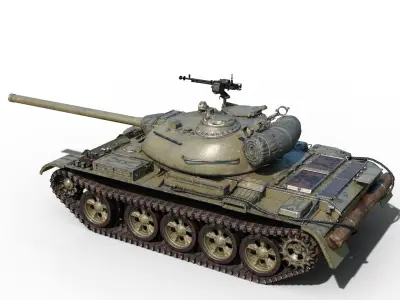 PBR 2 coatings  T-54 main battle tank of the Soviet Union Low-poly 3D model