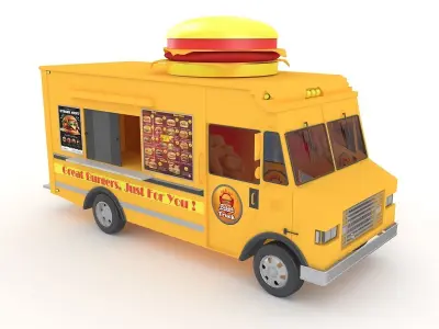 Burger Trucks Collection 3D model