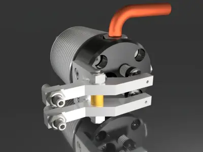 RADIAL NINE CYLINDER ENGINE 1978 3D model