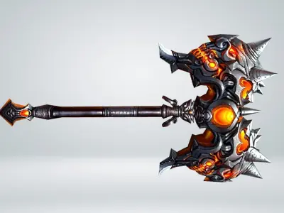 Hammer Weapon Low-poly 3D model