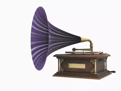 Gramophone Free low-poly 3D model purchase