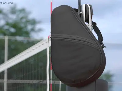 Ergonomic Padel Racket Sling Bag on Mannequin Black 3D model