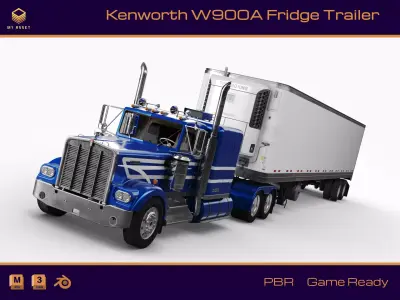 Kenworth W900 A 1981 Fridge Trailer 3D model