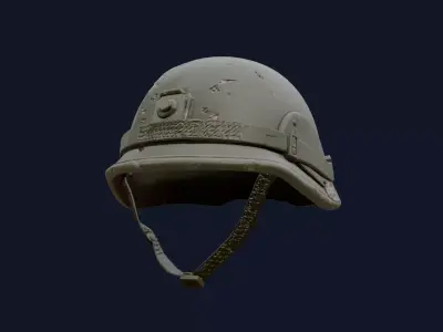 Worn Military Combat Helmet 3D Model  3D model