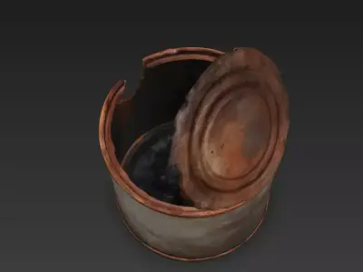 Rusty Torn Tin Can  Photogrammetry 3D Scan 3D model