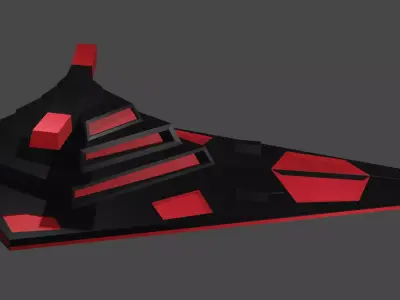 Starship triangular object 3D model