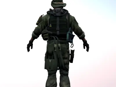 Agent from the game CSGO Lieutenant Kraiki 3D model