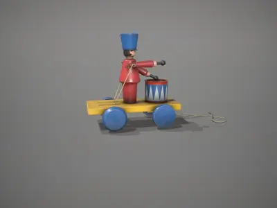 Red Drummer Boy Toy Low-poly 3D model