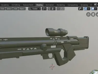Sci-Fi rifle gun Low-poly 3D model