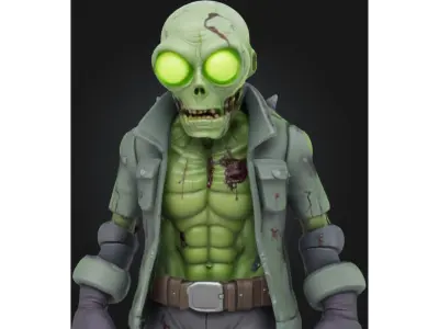 Cartoon Zombie Sci Fi Low-poly 3D model