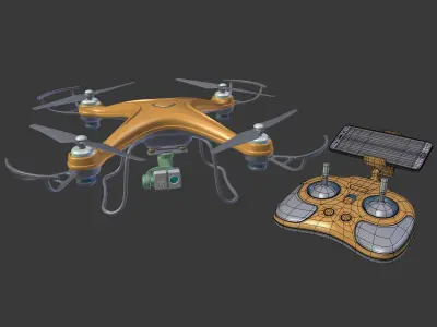Gneneric Quadcopter Drone V2 Low-poly 3D model